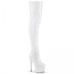 Pleaser Adore-3000HWR Hoge Hakken Dames Wit | BELGIE BEVGXRQZ