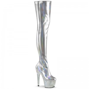 Pleaser Bejeweled-3000-7 Hoge Hakken Dames Zilver | BELGIE BEVZRXTJ