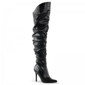 Pleaser Classique-3011 Vegan Leather Hoge Hakken Dames Zwart | BELGIE BETYQZHC