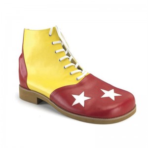 Pleaser Clown-02 Enkellaarzen Dames Geel Rood | BELGIE BEKFQCTD