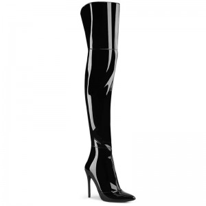 Pleaser Courtly-3012 Hoge Hakken Dames Zwart | BELGIE BEMZUEJG