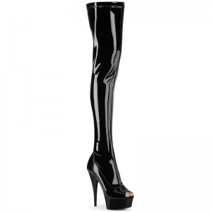 Pleaser Delight-3011 Hoge Hakken Dames Zwart | BELGIE BEXSAYZB