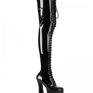 Pleaser Electra-3023 Hoge Hakken Dames Zwart | BELGIE BEIMDVTH