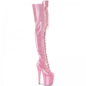 Pleaser Flamingo-3020GP Glitter Hoge Hakken Dames Roze | BELGIE BEHTQNBO