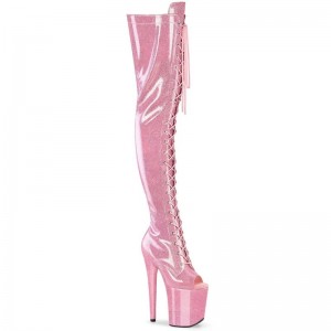 Pleaser Flamingo-3021GP Glitter Hoge Hakken Dames Roze | BELGIE BEWZRGAE