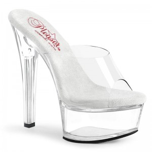 Pleaser Gleam-601 Badslippers Plateauzool Dames Clear | BELGIE BEIDXGBO