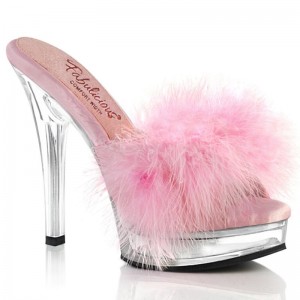 Pleaser Majesty-501F-8 Vegan Leather Badslippers Plateauzool Dames Roze | BELGIE BEBIDUTW