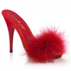 Pleaser Poise-501F Badslippers Plateauzool Dames Rood | BELGIE BEOVPANS