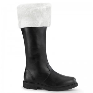 Pleaser Santa-108 Knie Laarzen Dames Zwart Wit | BELGIE BEUJELMY