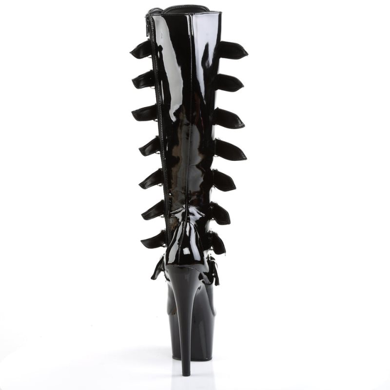 Pleaser Adore-2043 Knie Laarzen Dames Zwart | BELGIE BESIXFOB