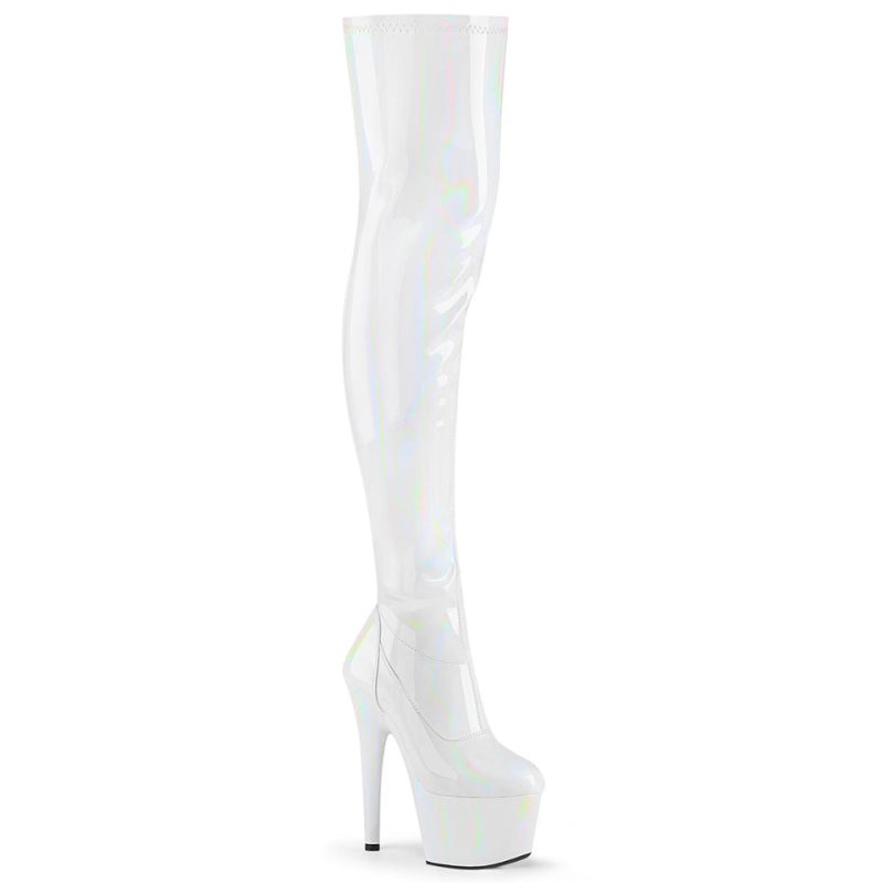 Pleaser Adore-3000HWR Hoge Hakken Dames Wit | BELGIE BEVGXRQZ