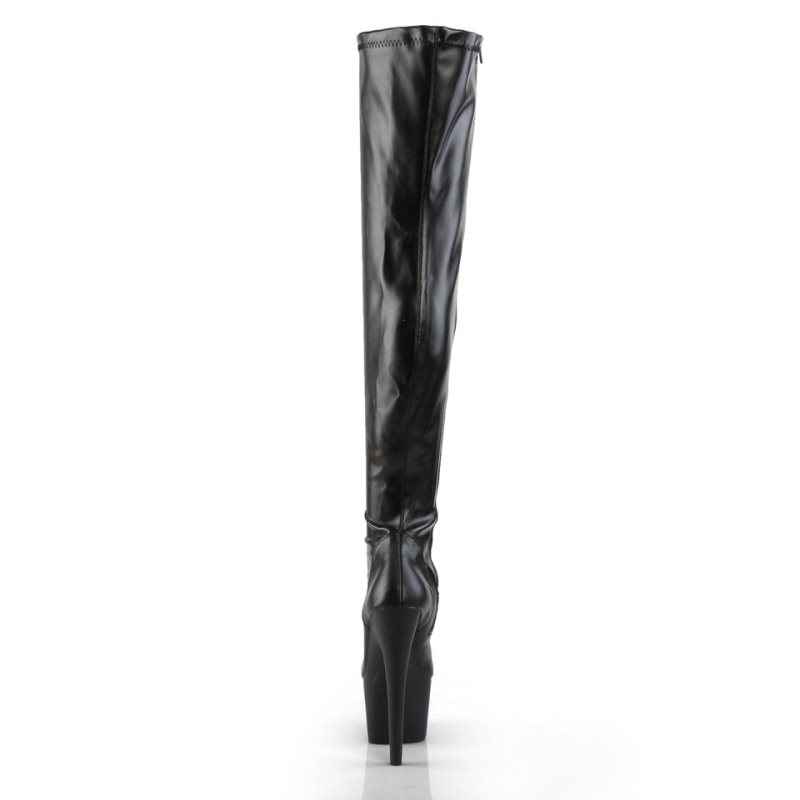 Pleaser Adore-3000 Vegan Leather Hoge Hakken Dames Zwart | BELGIE BEWXZUEO