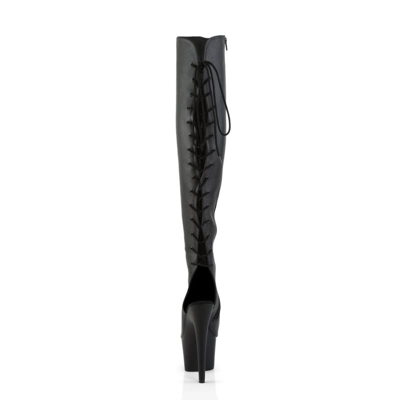 Pleaser Adore-3019 Vegan Leather Hoge Hakken Dames Zwart | BELGIE BEFNWIRJ