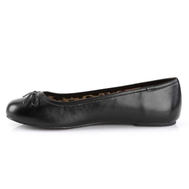 Pleaser Anna-01 Vegan Leather Ballerinas Dames Zwart | BELGIE BEEDSOMH