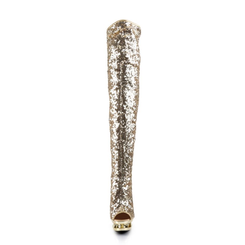 Pleaser Blondie-R-3011 Hoge Hakken Dames Goud | BELGIE BECKTEWA