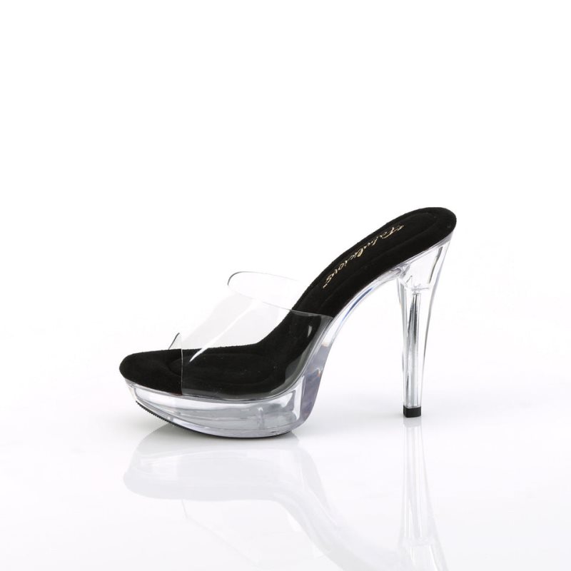 Pleaser Cocktail-501 Badslippers Plateauzool Dames Zwart | BELGIE BEBRZMSG