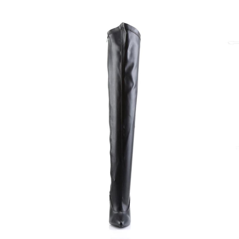 Pleaser Dagger-3060 Vegan Leather Hoge Hakken Dames Zwart | BELGIE BEFIWDKE