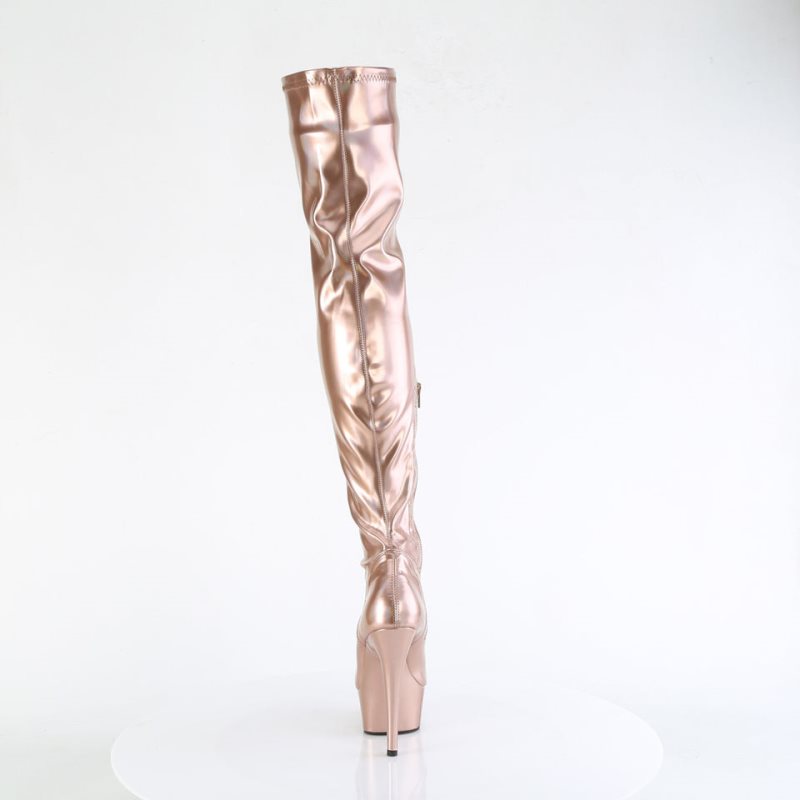 Pleaser Delight-3000HWR Hoge Hakken Dames Roze Goud | BELGIE BEYRQCKL