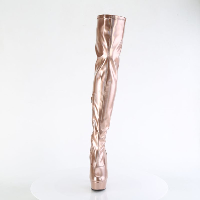 Pleaser Delight-3000HWR Hoge Hakken Dames Roze Goud | BELGIE BEYRQCKL