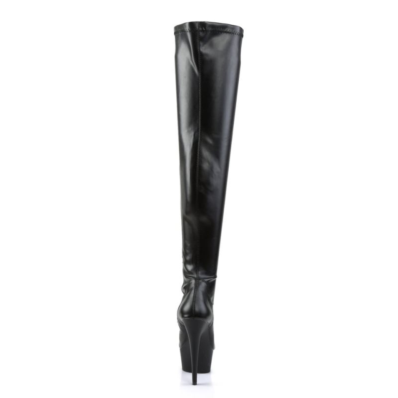 Pleaser Delight-3000 Vegan Leather Hoge Hakken Dames Zwart | BELGIE BERHSAEU