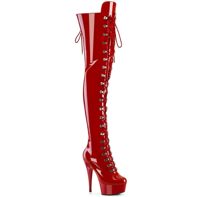 Pleaser Delight-3022 Hoge Hakken Dames Rood | BELGIE BERNXPGZ