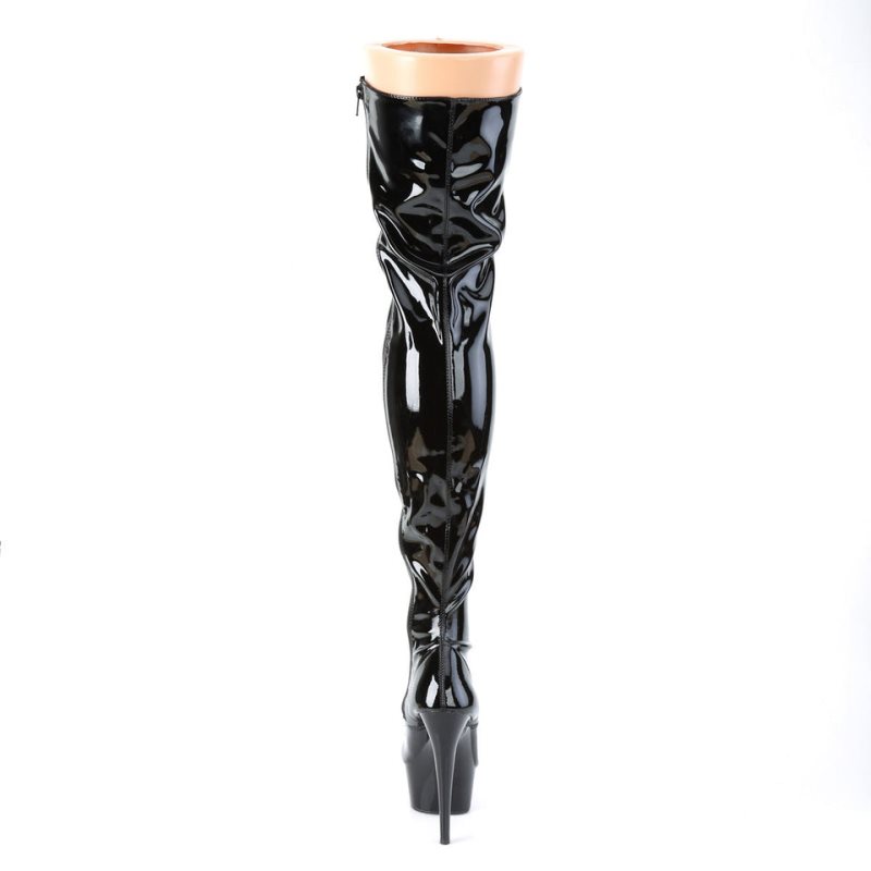 Pleaser Delight-3023 Hoge Hakken Dames Zwart | BELGIE BEKRQAFO