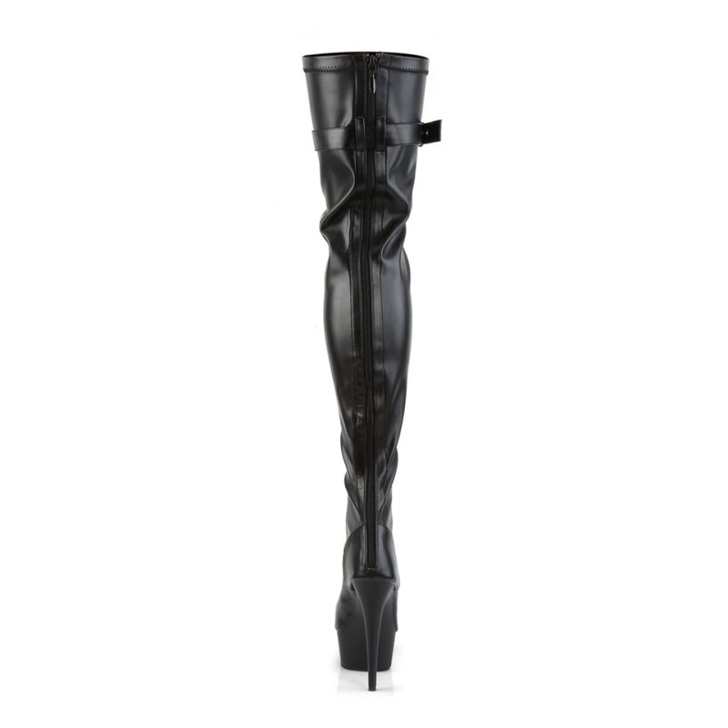 Pleaser Delight-3025 Vegan Leather Hoge Hakken Dames Zwart | BELGIE BERVJOBX