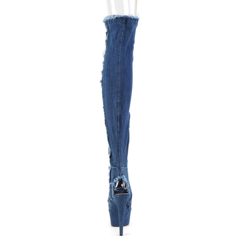 Pleaser Delight-3030 Hoge Hakken Dames Blauw | BELGIE BEHIBPYS