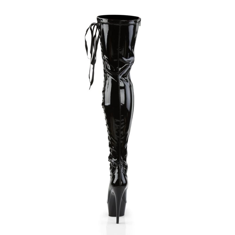 Pleaser Delight-3050 Hoge Hakken Dames Zwart | BELGIE BESCZIRL