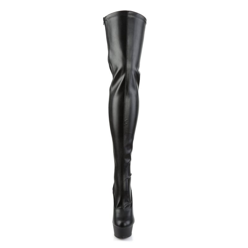 Pleaser Delight-3063 Vegan Leather Hoge Hakken Dames Zwart | BELGIE BEUNWHMV