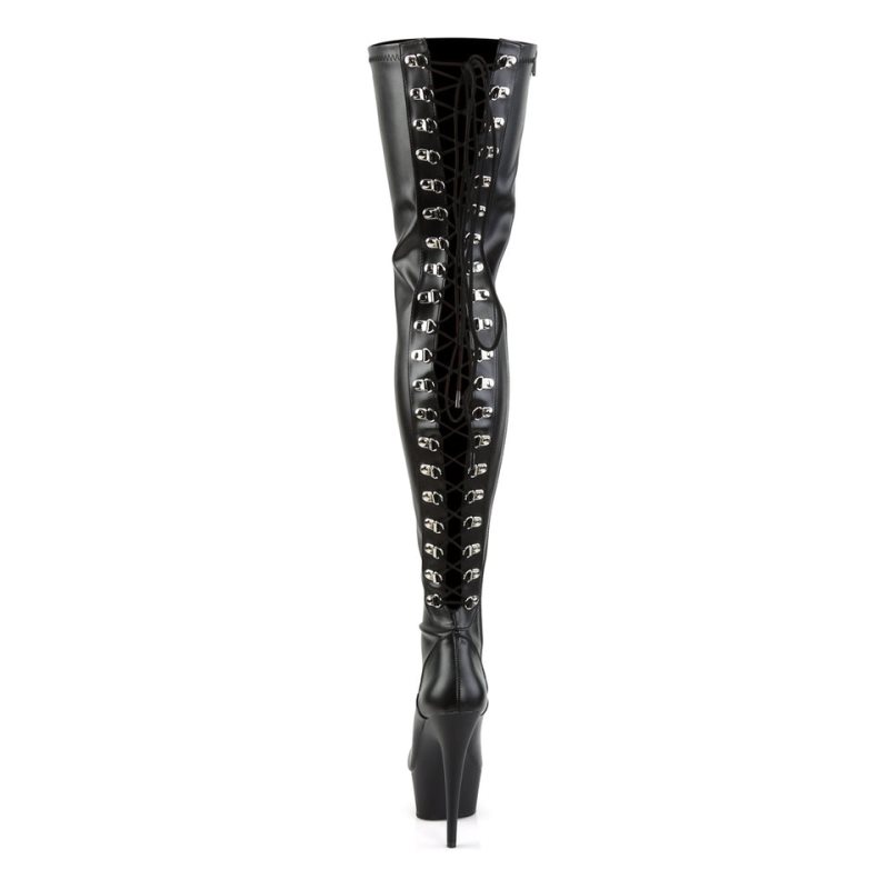 Pleaser Delight-3063 Vegan Leather Hoge Hakken Dames Zwart | BELGIE BEUNWHMV