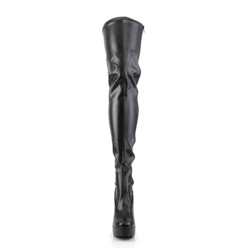 Pleaser Electra-3000Z Vegan Leather Hoge Hakken Dames Zwart | BELGIE BEDGMABI