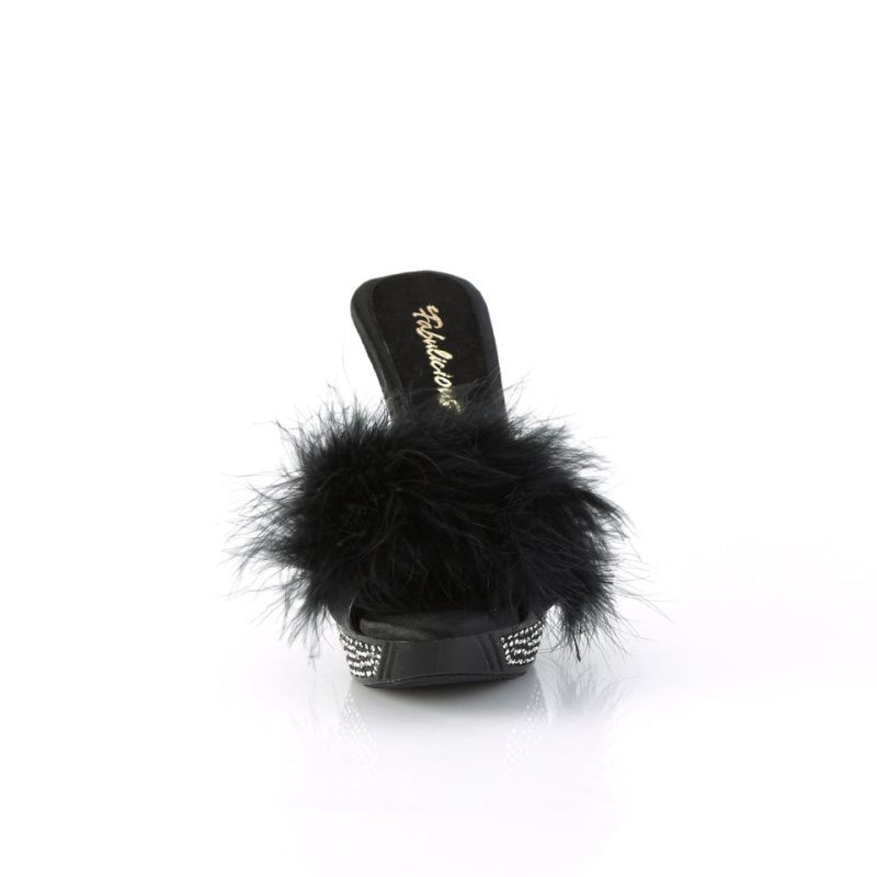 Pleaser Elegant-401F Badslippers Plateauzool Dames Zwart | BELGIE BERJDAEF