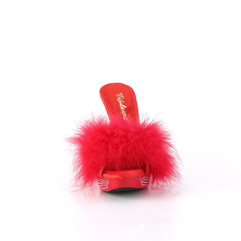 Pleaser Elegant-401F Badslippers Plateauzool Dames Rood | BELGIE BEDPUJMA