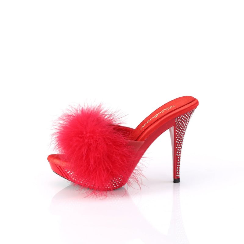 Pleaser Elegant-401F Badslippers Plateauzool Dames Rood | BELGIE BEDPUJMA