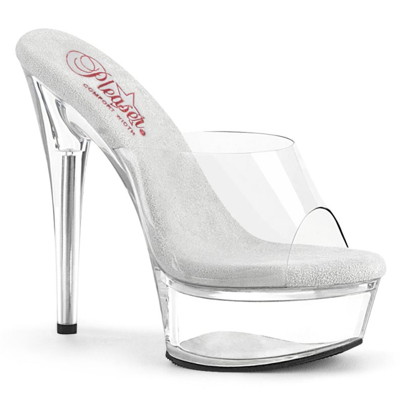 Pleaser Excite-601 Badslippers Plateauzool Dames Clear | BELGIE BEDOZKHS