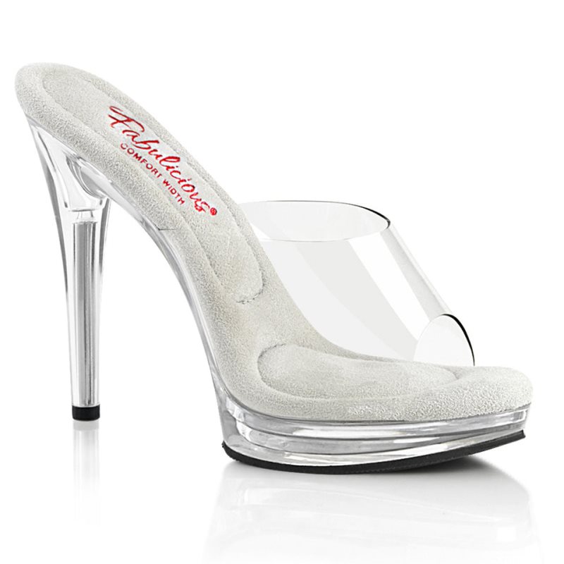 Pleaser Glory-501 Badslippers Plateauzool Dames Clear | BELGIE BERXBVTL