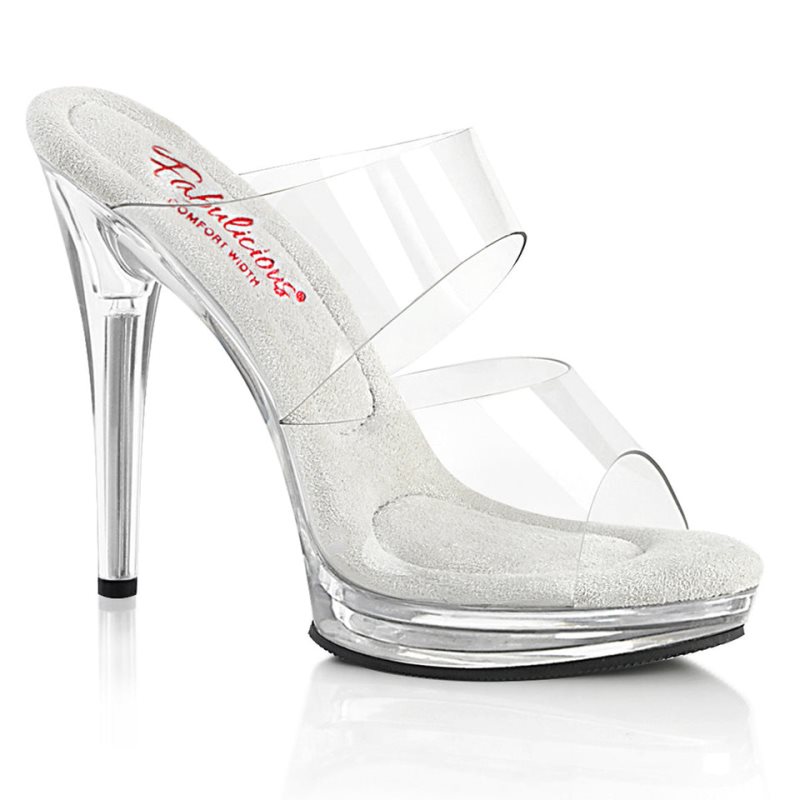 Pleaser Glory-502 Badslippers Plateauzool Dames Clear | BELGIE BEAHEZWM