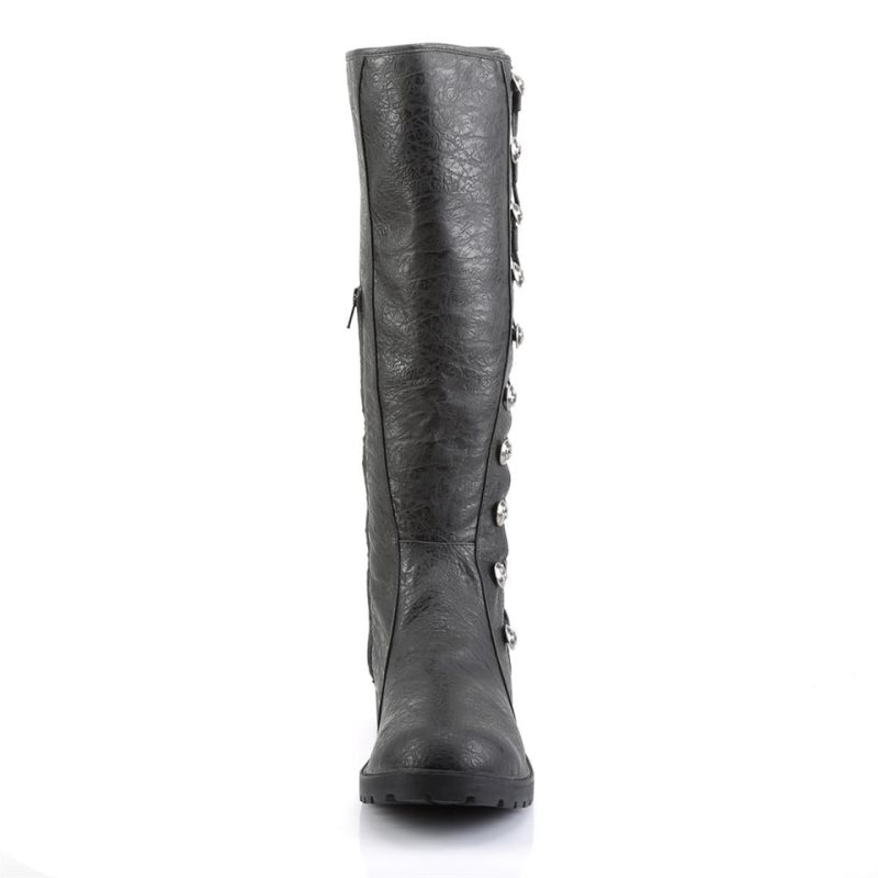 Pleaser Gotham-109 Vegan Leather Knie Laarzen Heren Zwart | BELGIE BERCQBPF