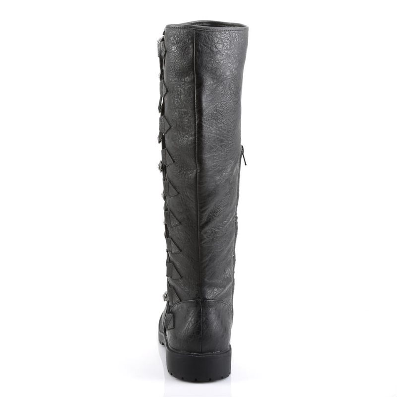 Pleaser Gotham-109 Vegan Leather Knie Laarzen Heren Zwart | BELGIE BERCQBPF