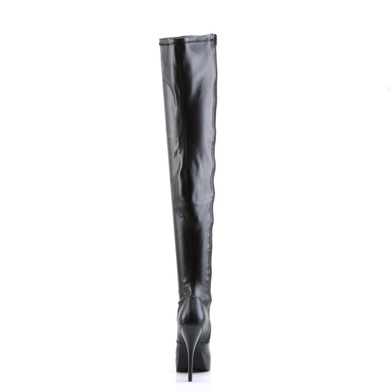 Pleaser Indulge-3000 Vegan Leather Hoge Hakken Dames Zwart | BELGIE BEDGONVK