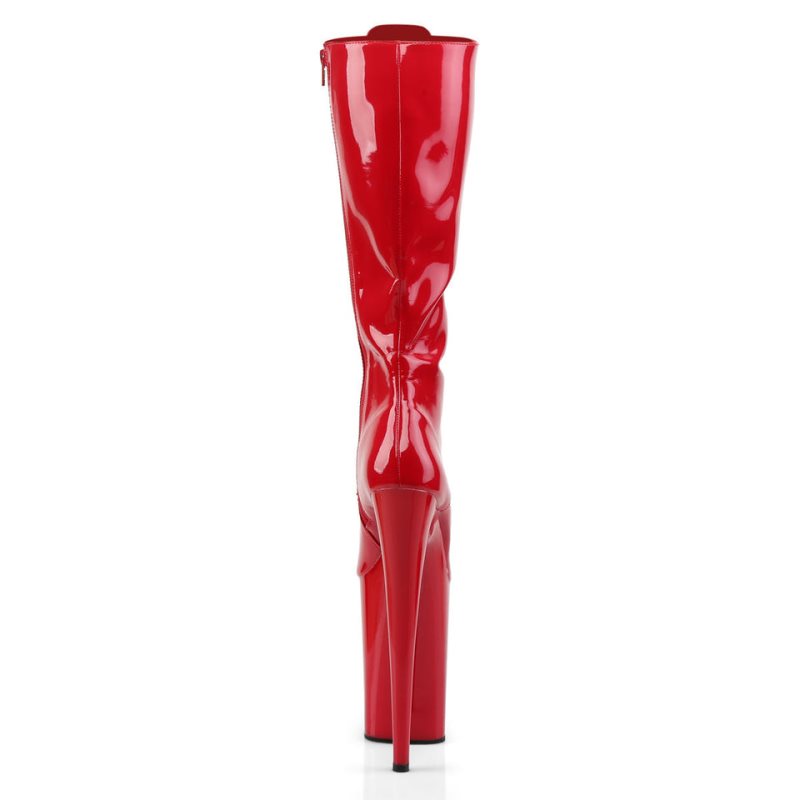 Pleaser Infinity-2020 Knie Laarzen Dames Rood | BELGIE BEIMQKLP