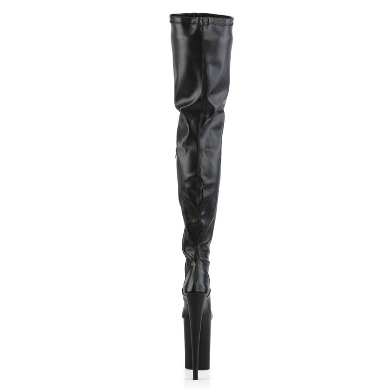 Pleaser Infinity-4000 Vegan Leather Hoge Hakken Dames Zwart | BELGIE BEZACJKN