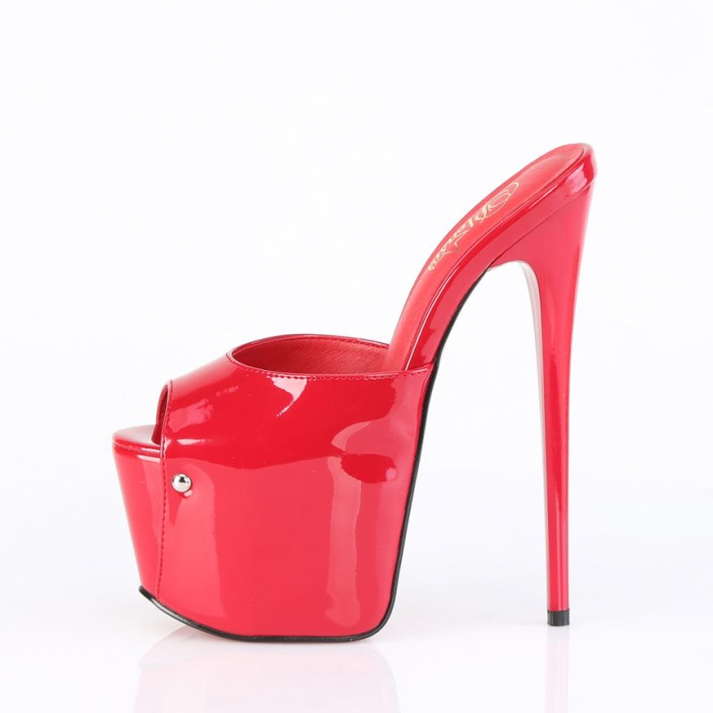 Pleaser Jubilant-01 Badslippers Plateauzool Dames Rood | BELGIE BEHYEDNO