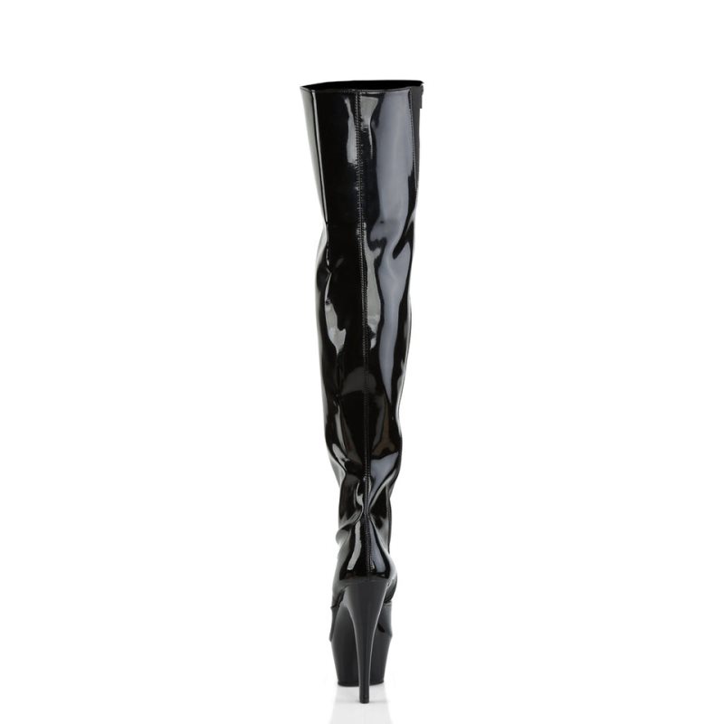 Pleaser Kiss-3010 Hoge Hakken Dames Zwart | BELGIE BEZOPYJI