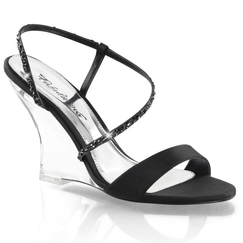 Pleaser Lovely-417 Sleehak Sandalen Dames Zwart | BELGIE BENIATOP