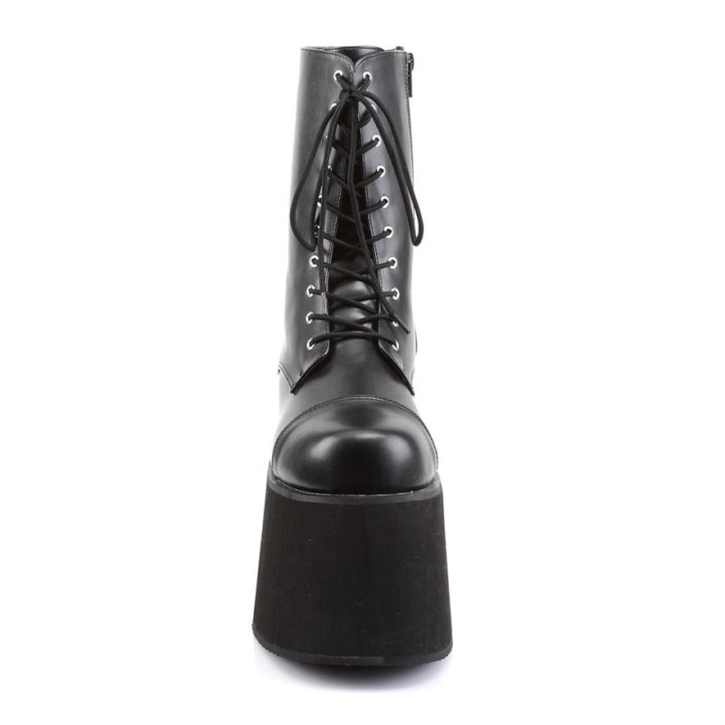 Pleaser Monster-10 Vegan Leather Enkellaarzen Dames Zwart | BELGIE BEJKMUPN