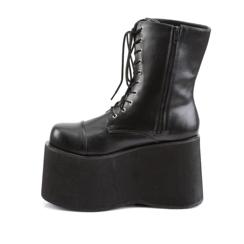 Pleaser Monster-10 Vegan Leather Enkellaarzen Dames Zwart | BELGIE BEJKMUPN