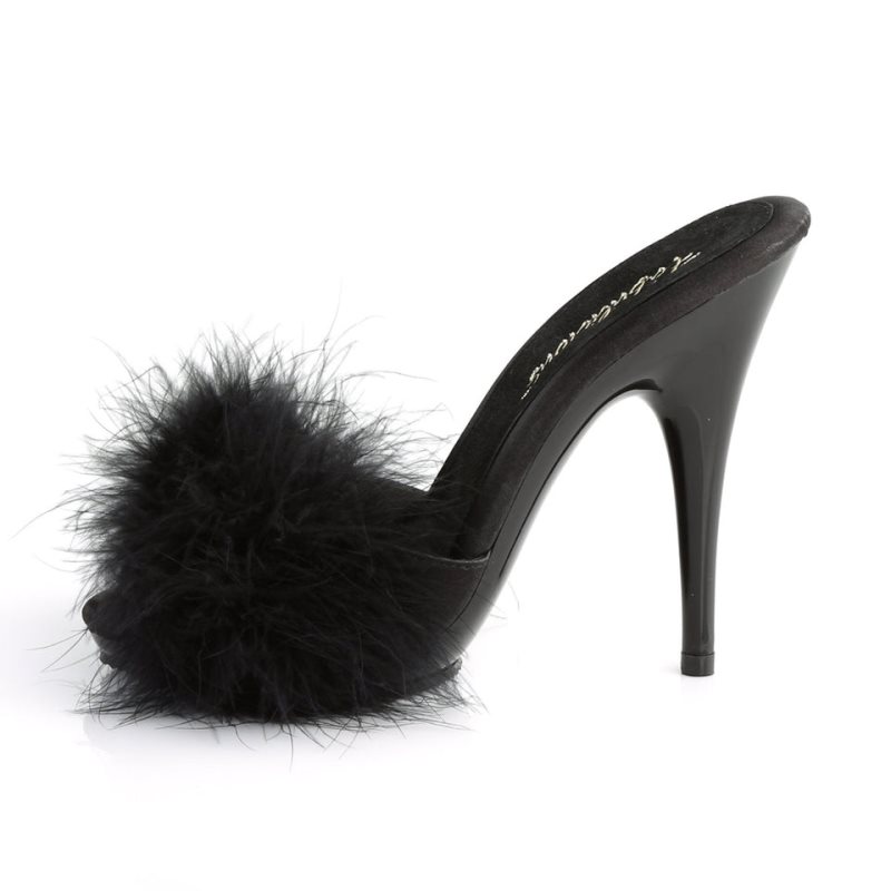 Pleaser Poise-501F Badslippers Plateauzool Dames Zwart | BELGIE BEYNDFIG