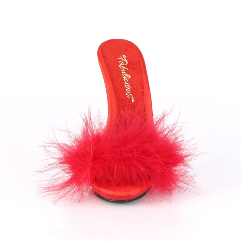 Pleaser Poise-501F Badslippers Plateauzool Dames Rood | BELGIE BEOVPANS